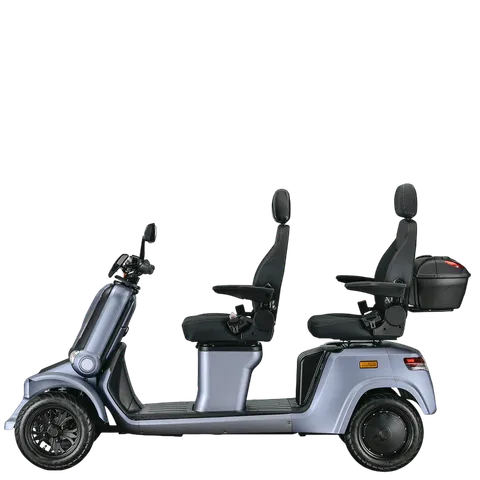 For Motion Forty-5 Duo, a four-wheel mobility scooter with two seats